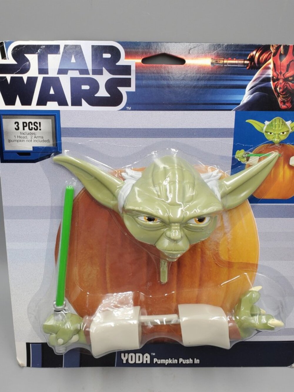 Star Wars Yoda Pumpkin Push-Ins Halloween Decorating Kit - 3 Piece Set - New NIP